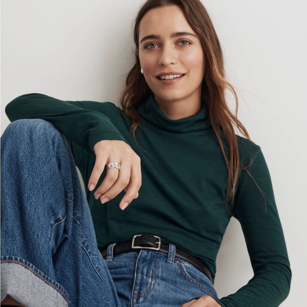 Madewell whisper cotton tee in forest green